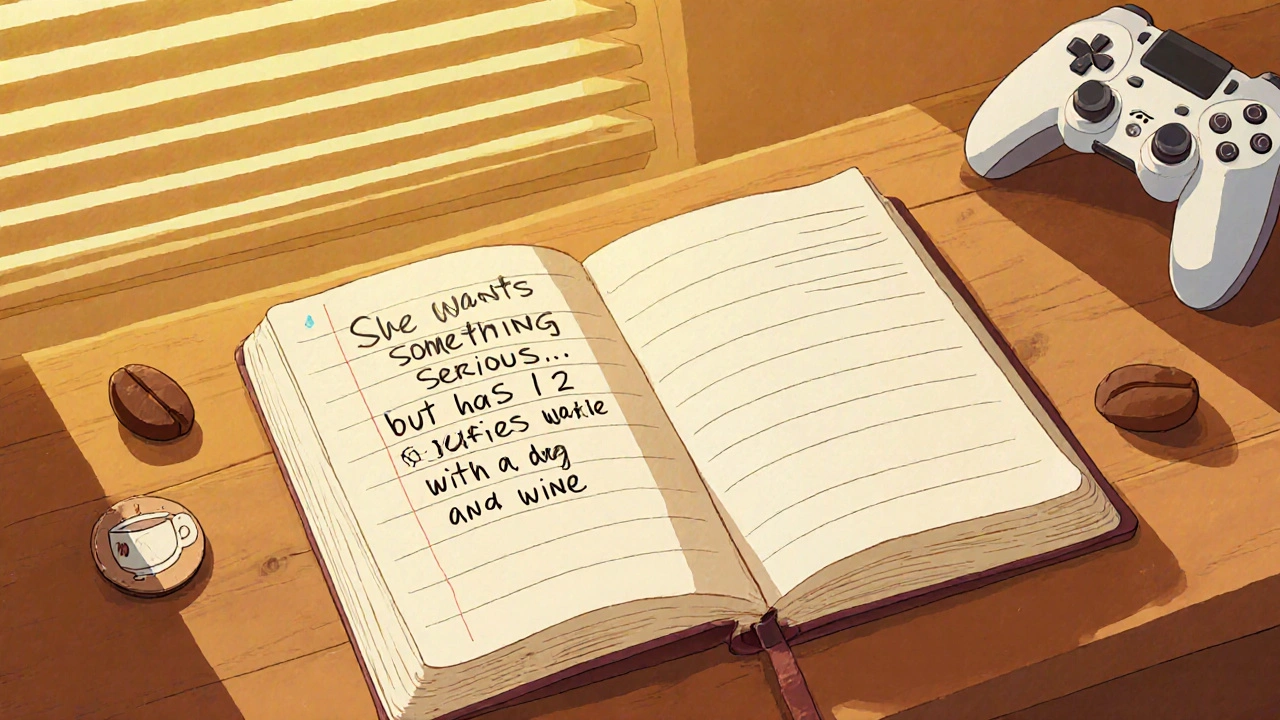 Handwritten rejection logbook with humorous notes and a small reward beside it in morning light.